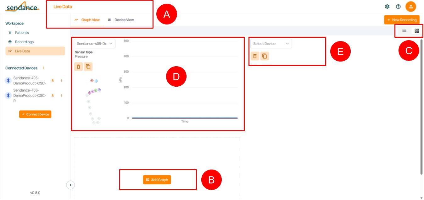 Data Views: Basic functionality -- Example: Live Data with Graph
View